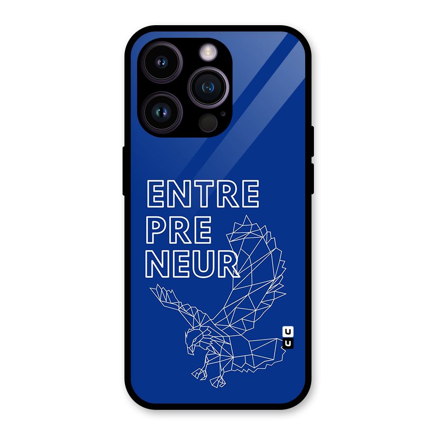 Blue Entrepreneur Glass Back Case for iPhone 14 Pro