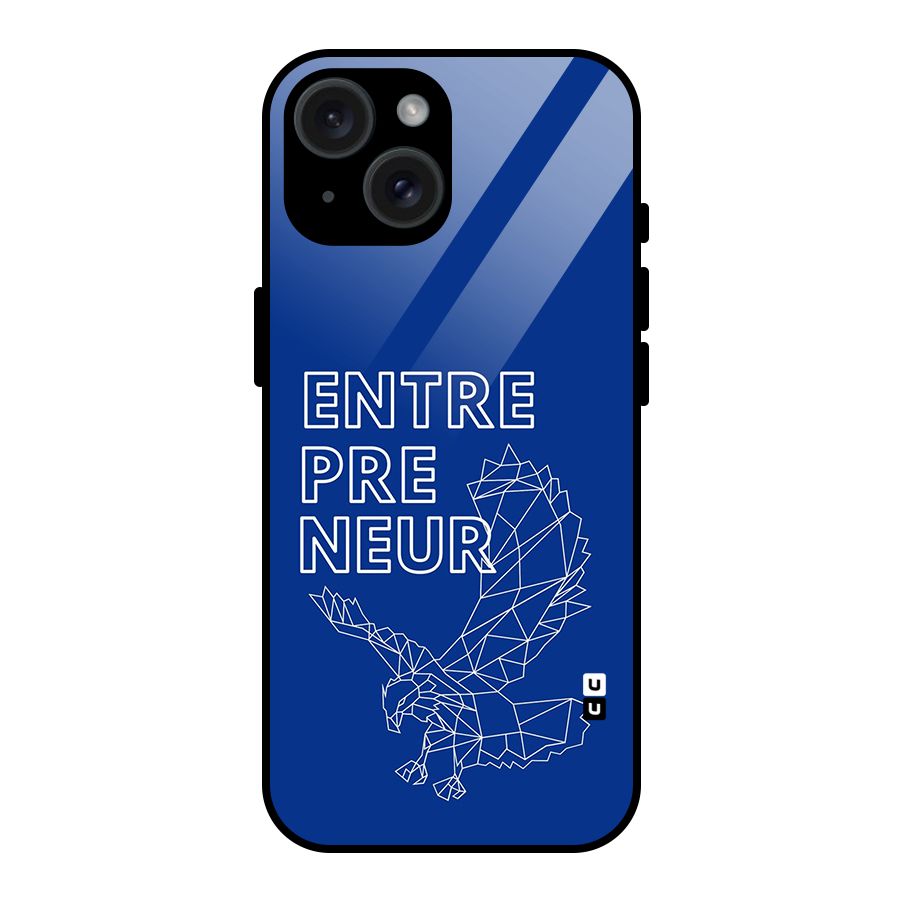 Blue Entrepreneur Glass Back Case for iPhone 15