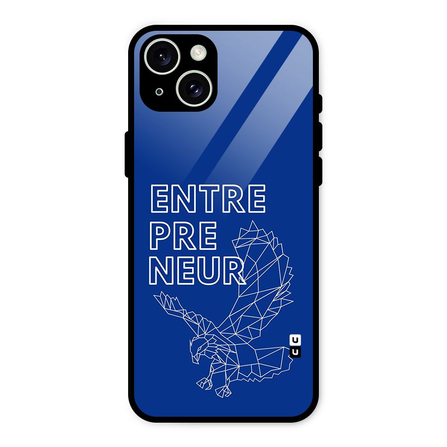Blue Entrepreneur Glass Back Case for iPhone 15 Plus