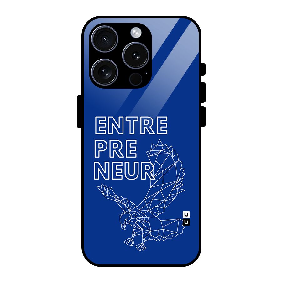 Blue Entrepreneur Glass Back Case for iPhone 15 Pro