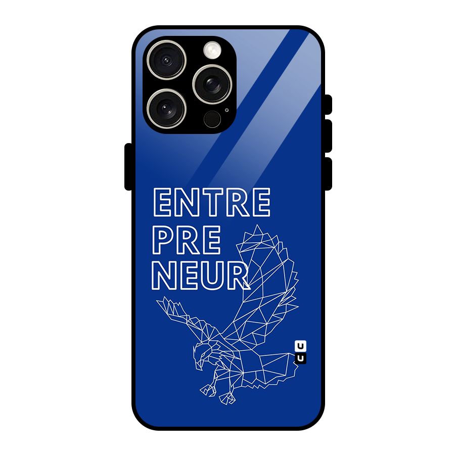 Blue Entrepreneur Glass Back Case for iPhone 15 Pro Max