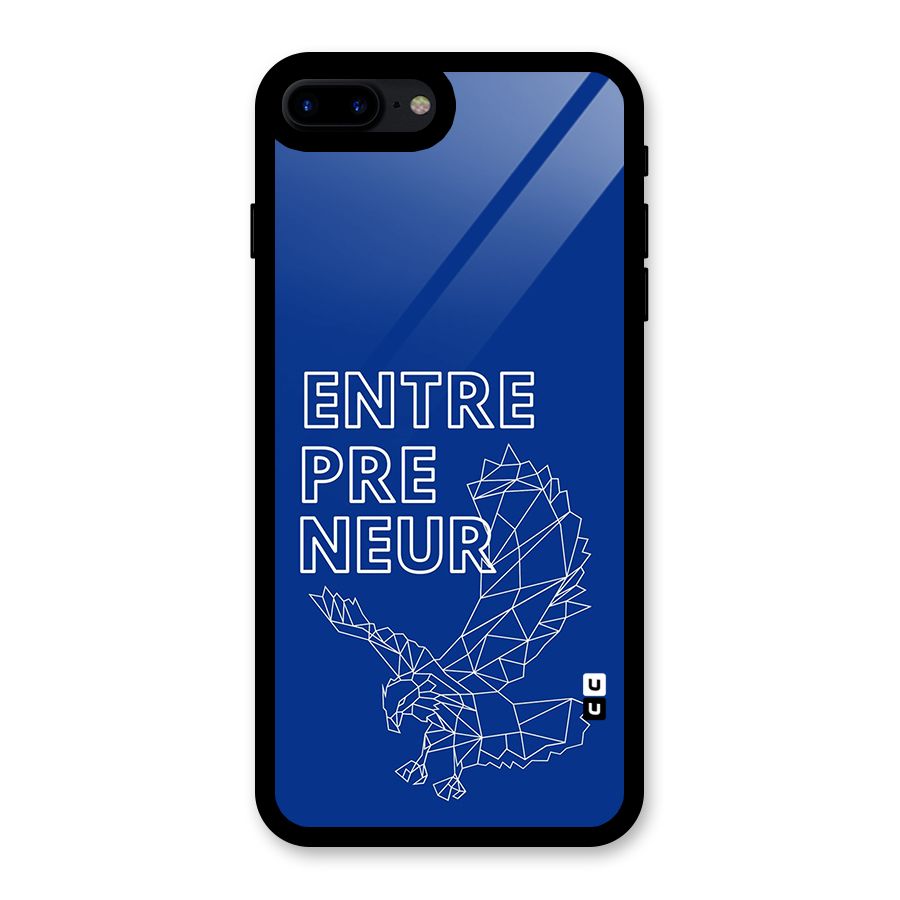 Blue Entrepreneur Glass Back Case for iPhone 8 Plus