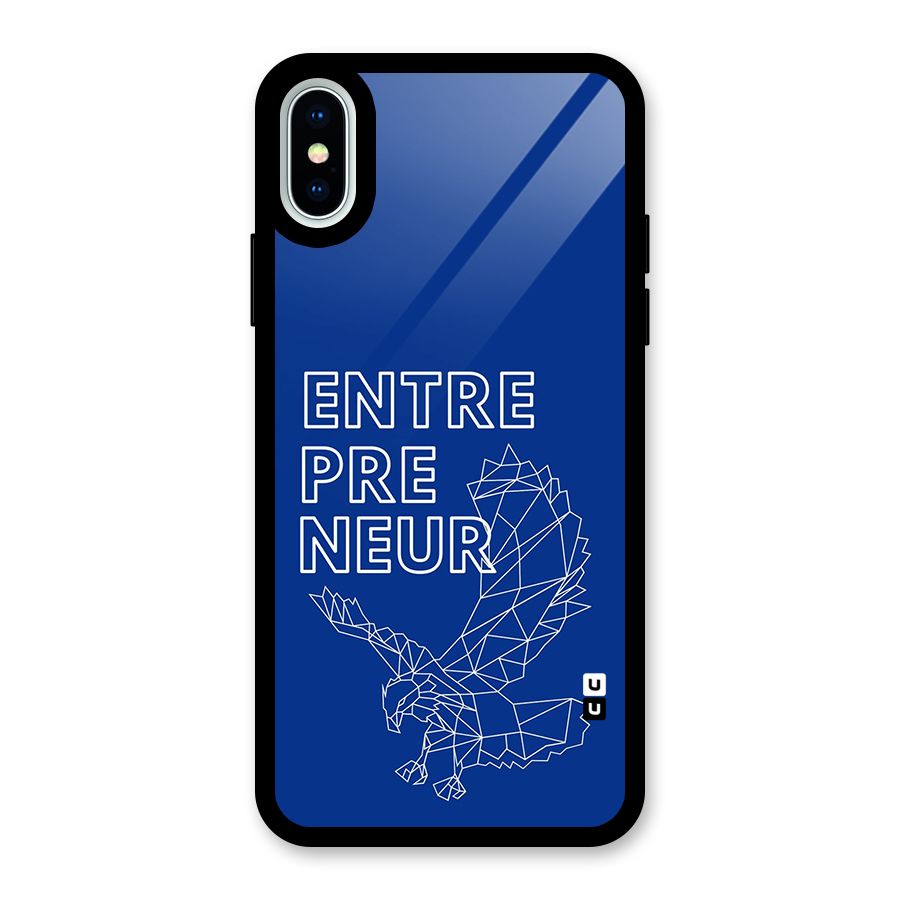 Blue Entrepreneur Glass Back Case for iPhone X