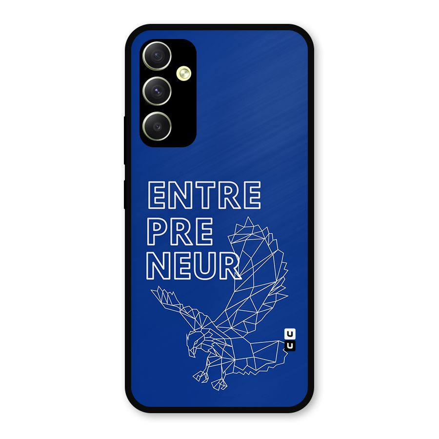 Blue Entrepreneur Metal Back Case for Galaxy A34