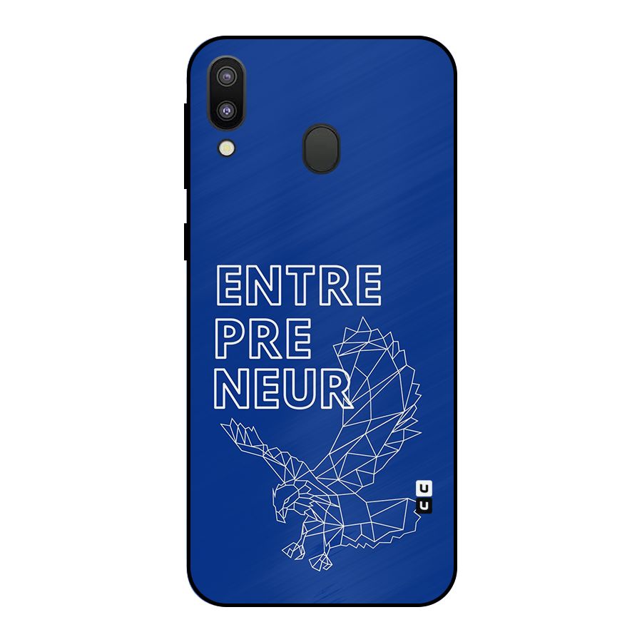 Blue Entrepreneur Metal Back Case for Galaxy M20