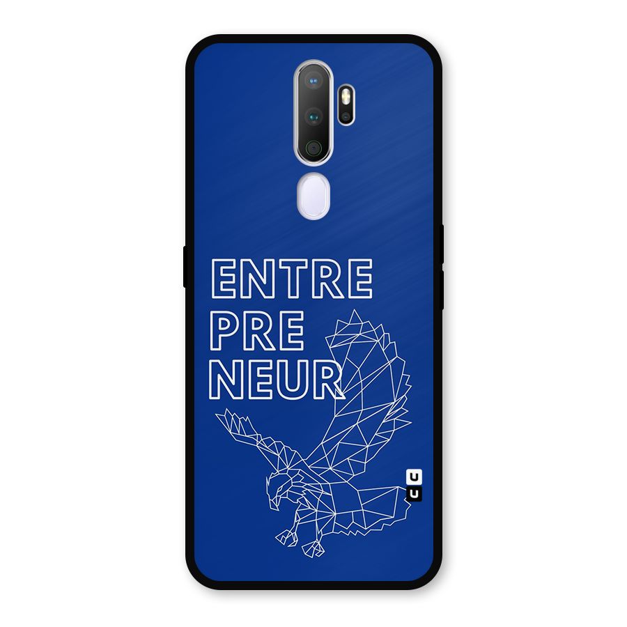 Blue Entrepreneur Metal Back Case for Oppo A5 (2020)