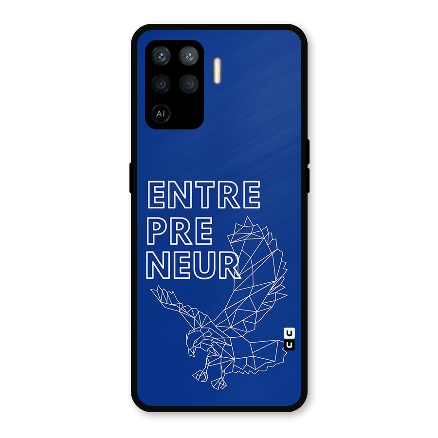 Blue Entrepreneur Metal Back Case for Oppo F19 Pro