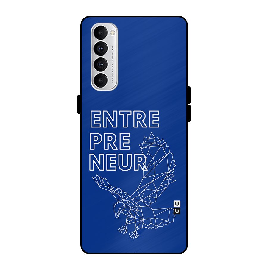 Blue Entrepreneur Metal Back Case for Oppo Reno4 Pro