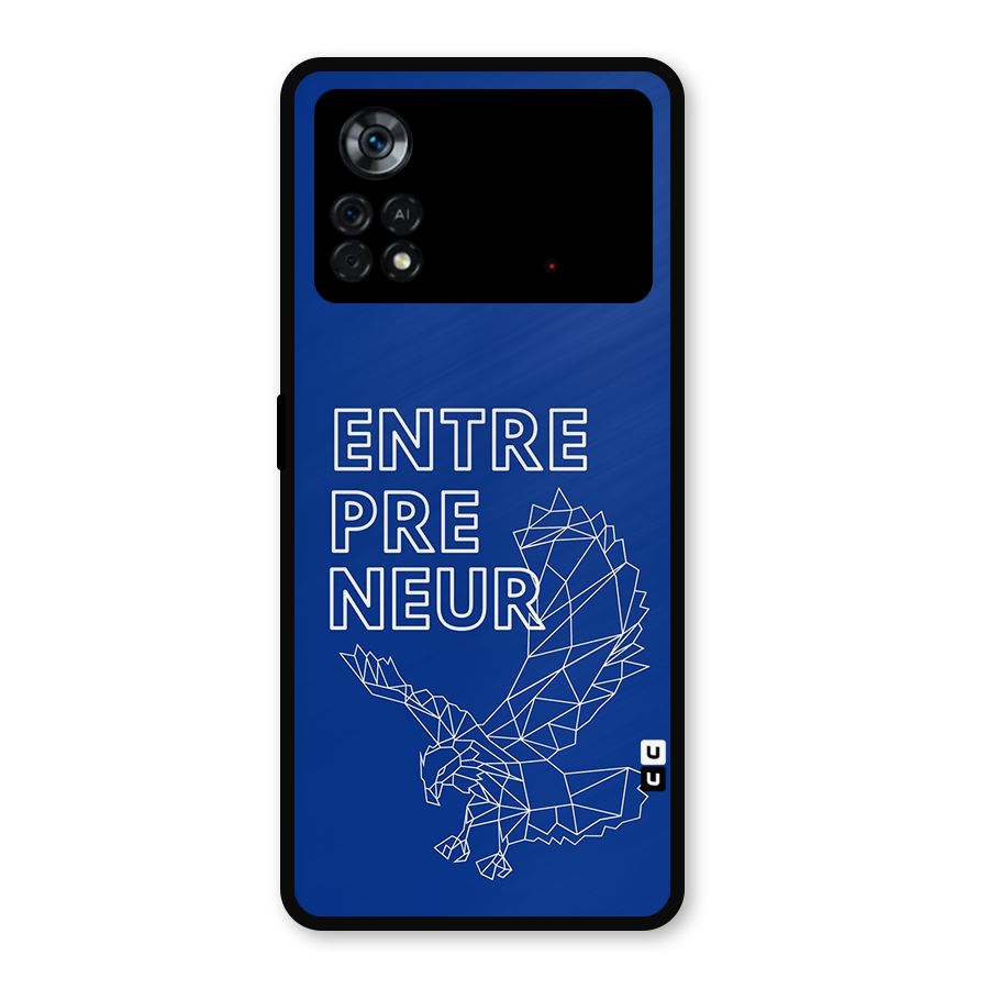 Blue Entrepreneur Metal Back Case for Poco X4 Pro 5G