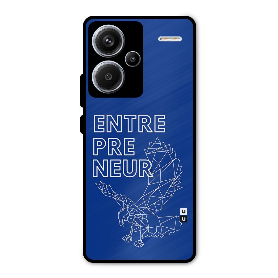 Blue Entrepreneur Metal Back Case for Redmi Note 13 Pro Plus