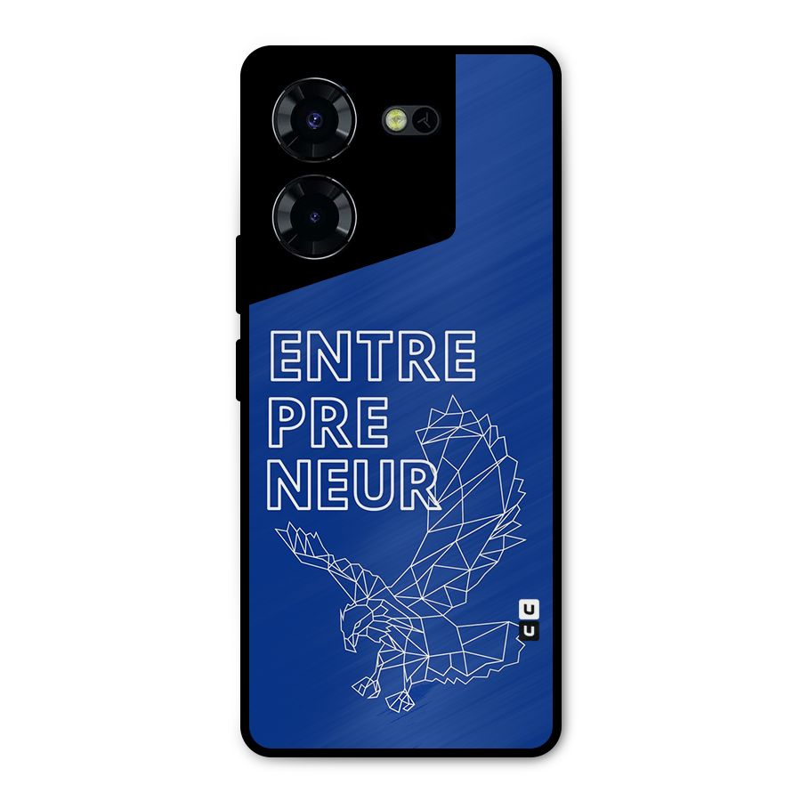 Blue Entrepreneur Metal Back Case for Tecno Pova 5 Pro 5G