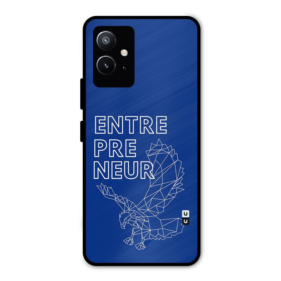 Blue Entrepreneur Metal Back Case for Vivo T1 5G
