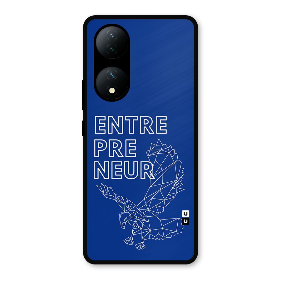 Blue Entrepreneur Metal Back Case for Vivo T2