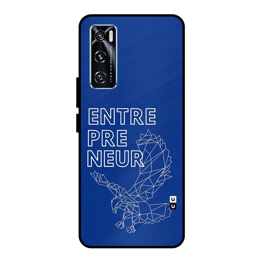 Blue Entrepreneur Metal Back Case for Vivo V20 SE