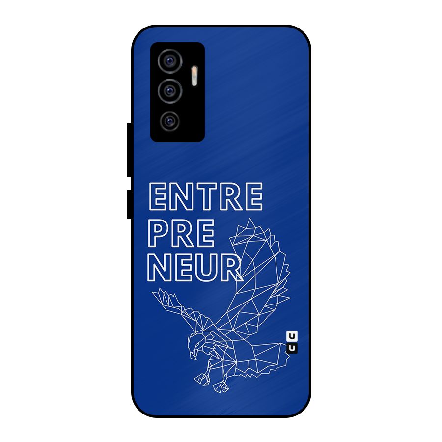 Blue Entrepreneur Metal Back Case for Vivo V23e