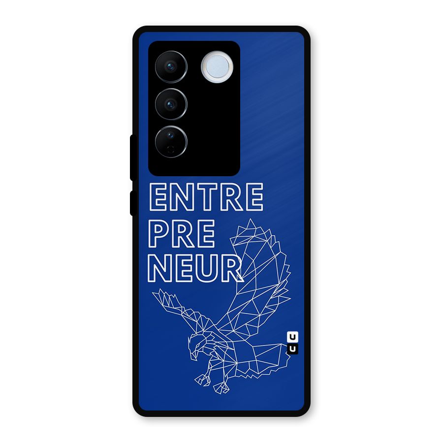 Blue Entrepreneur Metal Back Case for Vivo V27