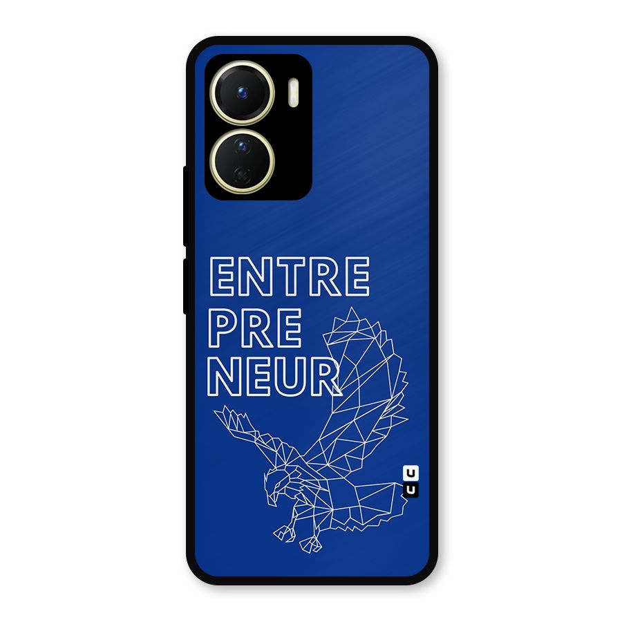 Blue Entrepreneur Metal Back Case for Vivo Y16