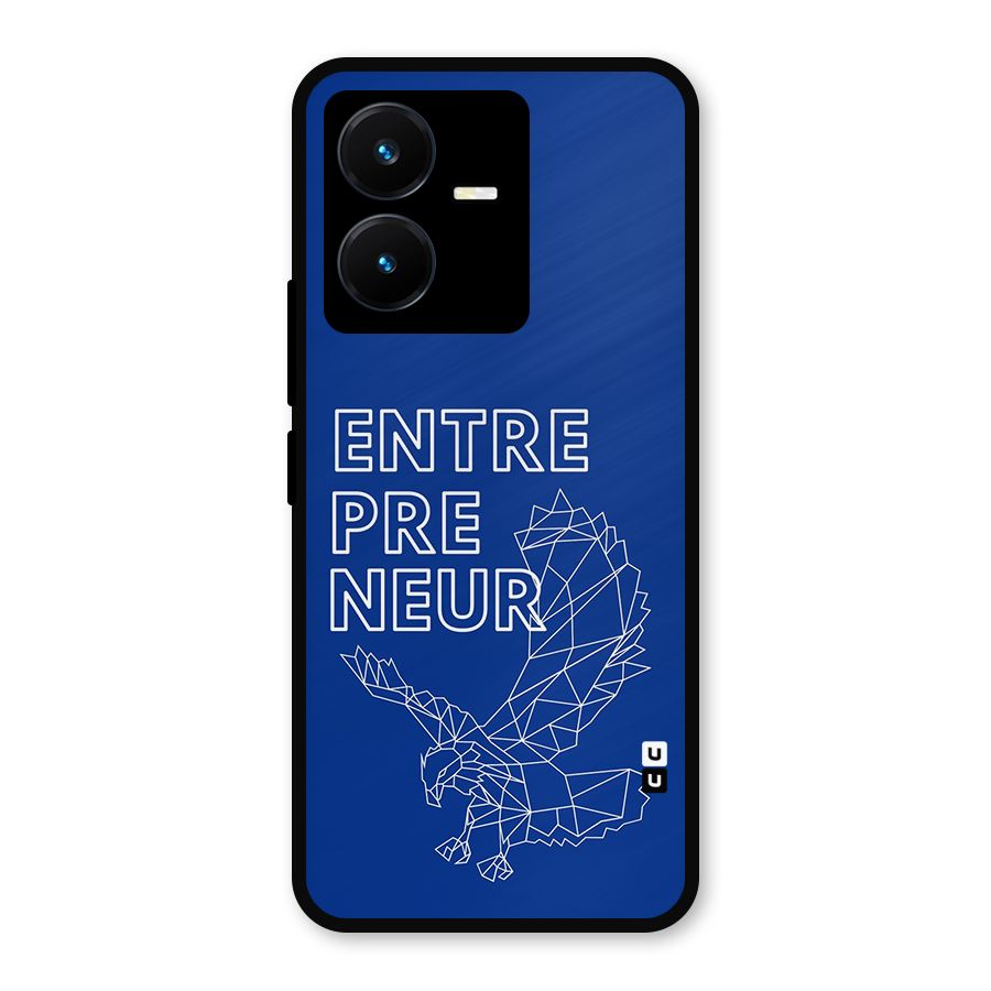 Blue Entrepreneur Metal Back Case for Vivo Y22