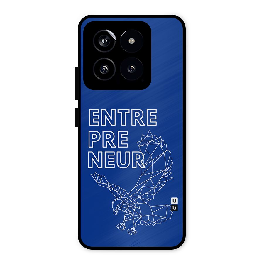 Blue Entrepreneur Metal Back Case for Xiaomi 14