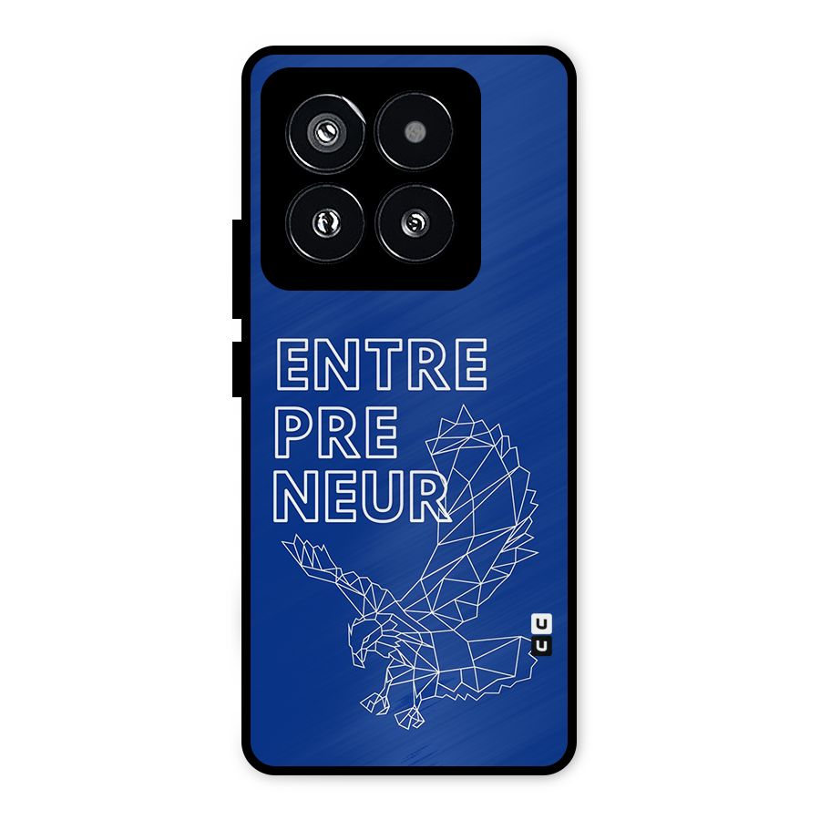 Blue Entrepreneur Metal Back Case for Xiaomi 14 Pro