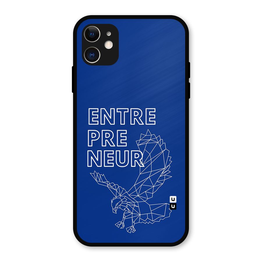 Blue Entrepreneur Metal Back Case for iPhone 11