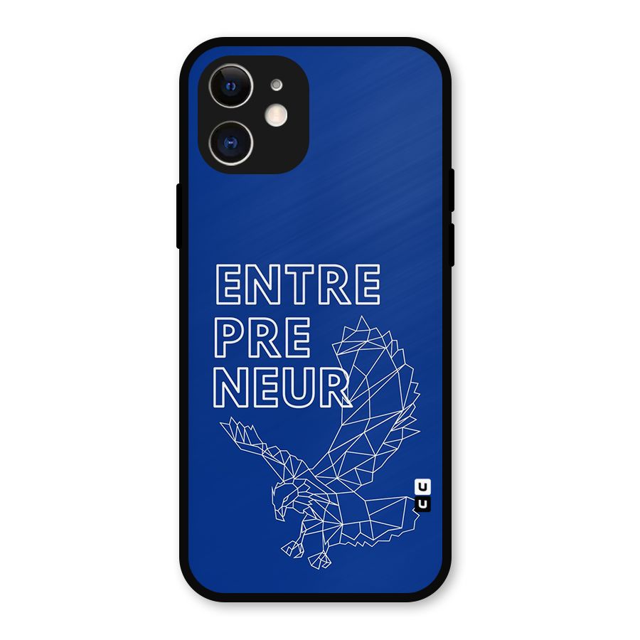 Blue Entrepreneur Metal Back Case for iPhone 12