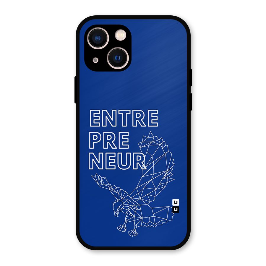 Blue Entrepreneur Metal Back Case for iPhone 13