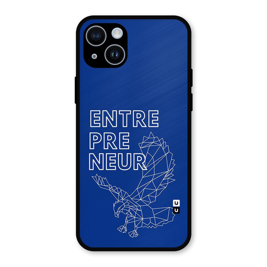 Blue Entrepreneur Metal Back Case for iPhone 14