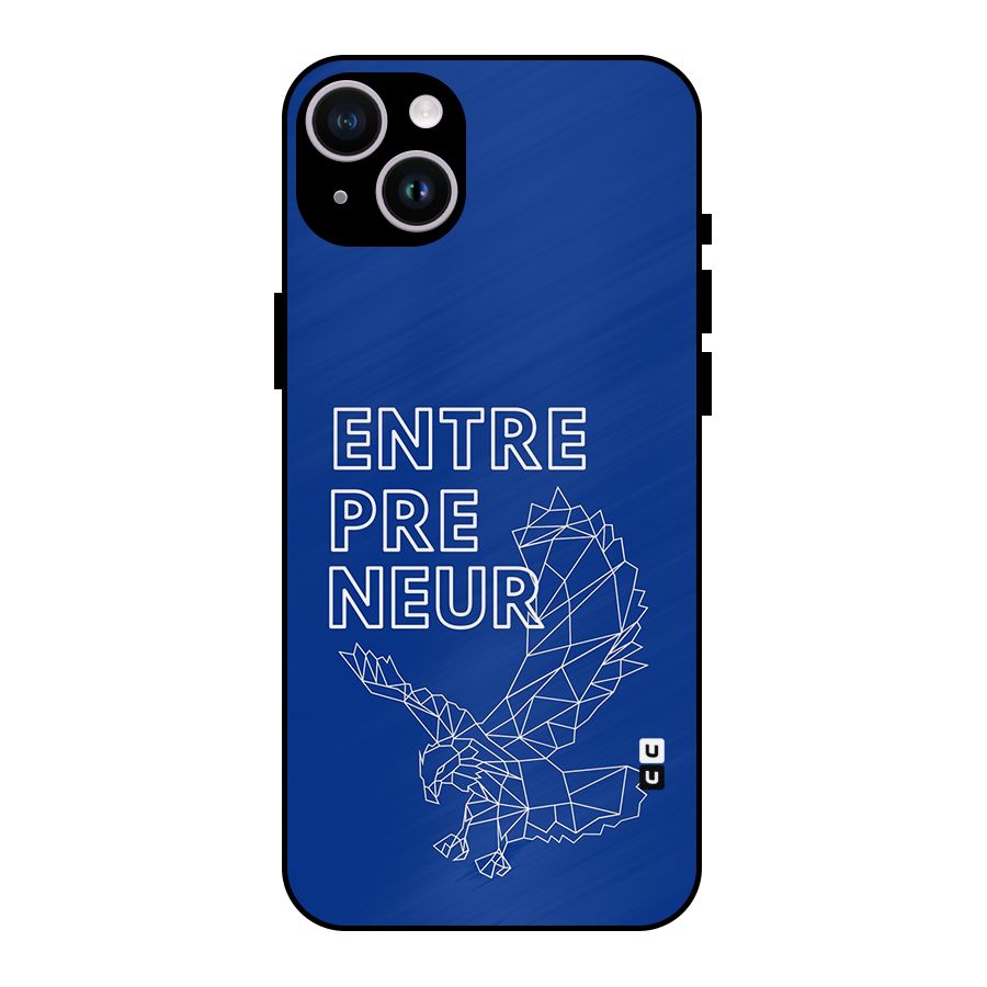 Blue Entrepreneur Metal Back Case for iPhone 14 Plus