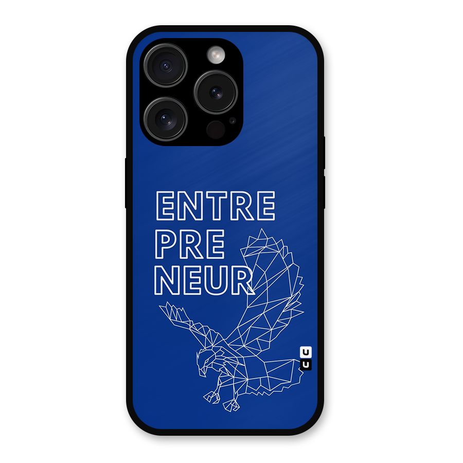 Blue Entrepreneur Metal Back Case for iPhone 15 Pro