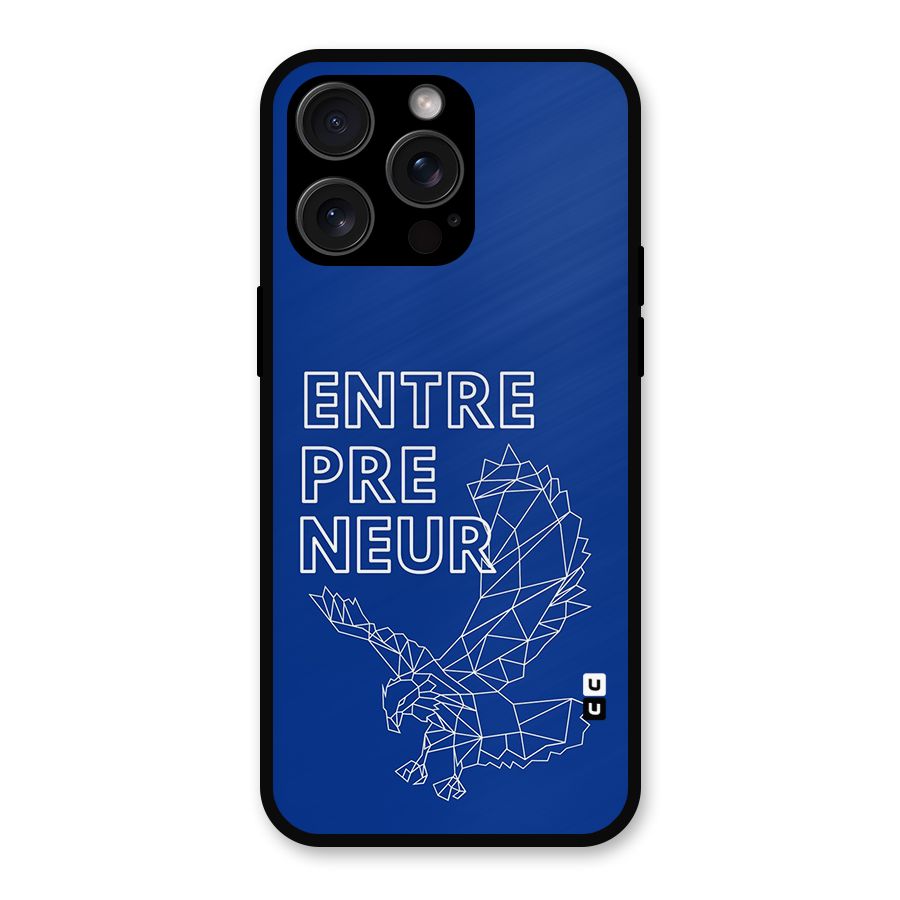 Blue Entrepreneur Metal Back Case for iPhone 15 Pro Max