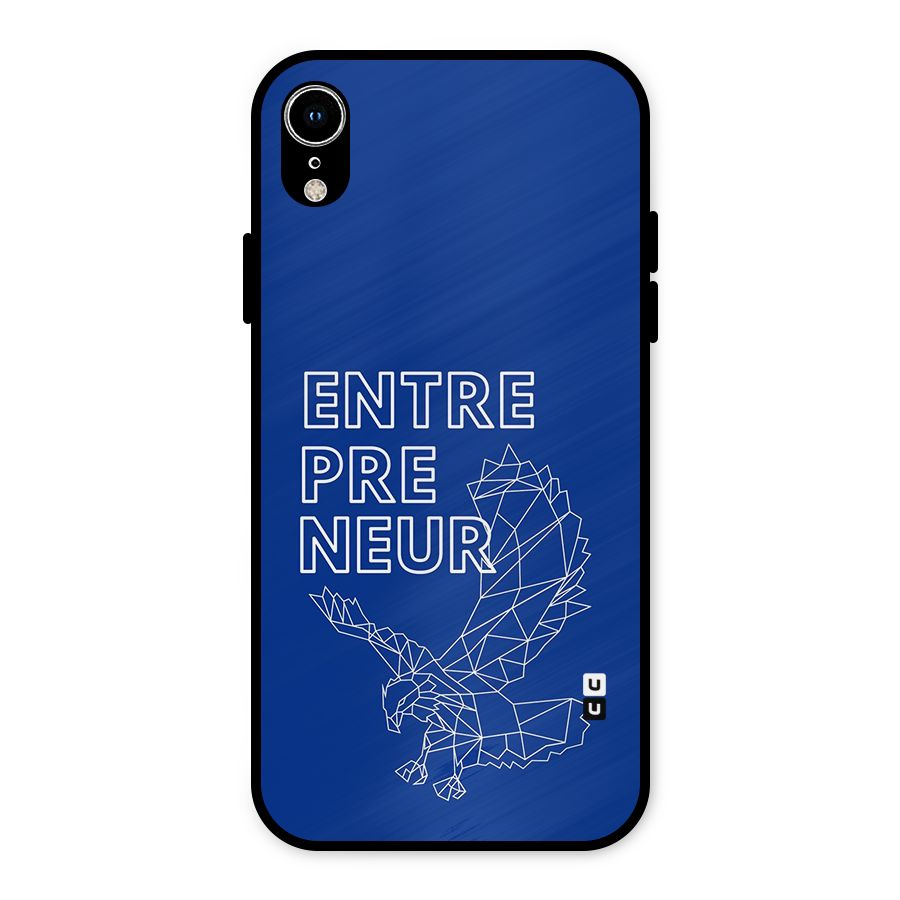 Blue Entrepreneur Metal Back Case for iPhone XR