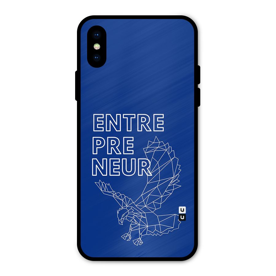 Blue Entrepreneur Metal Back Case for iPhone XS