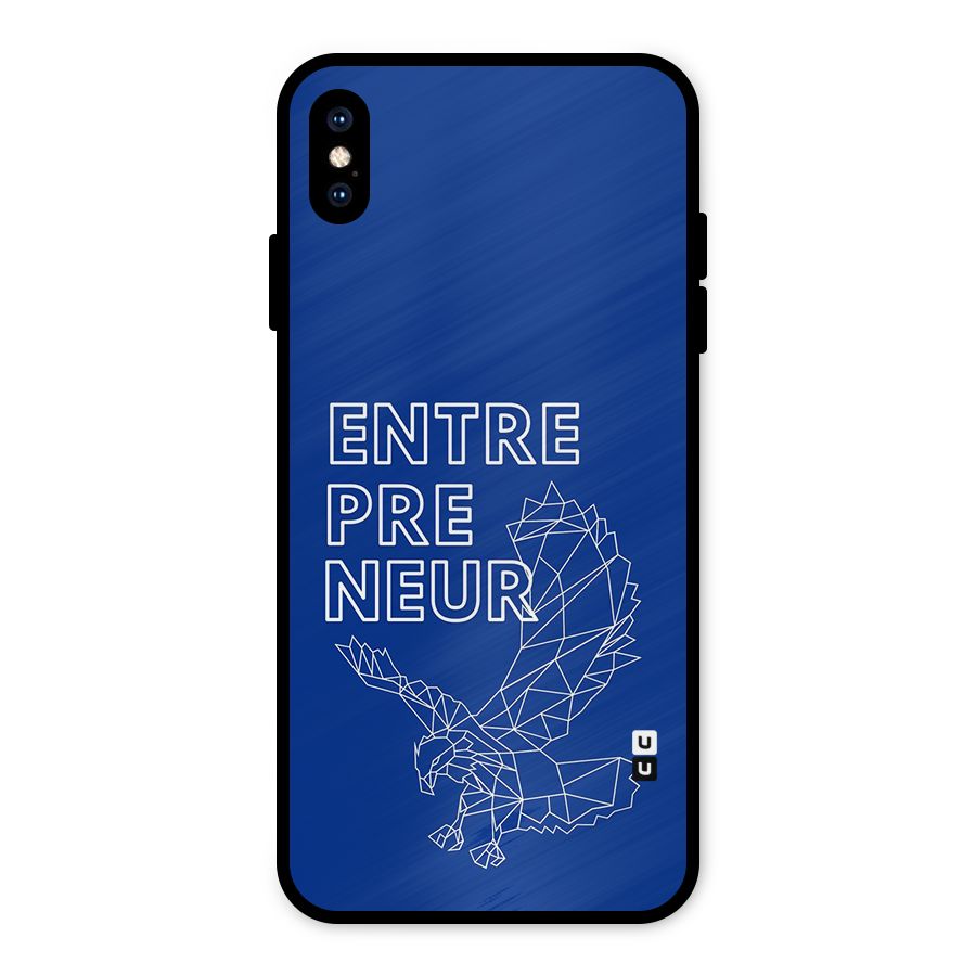 Blue Entrepreneur Metal Back Case for iPhone XS Max