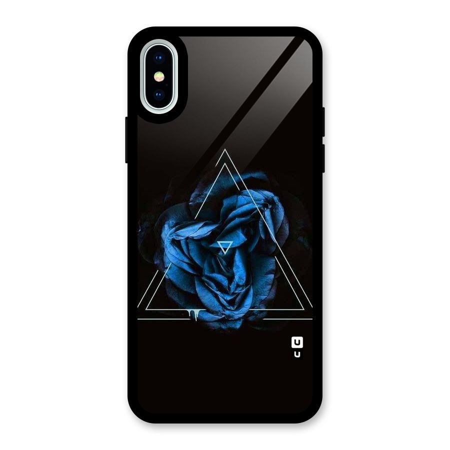 Blue Magic Triangle Glass Back Case for iPhone XS