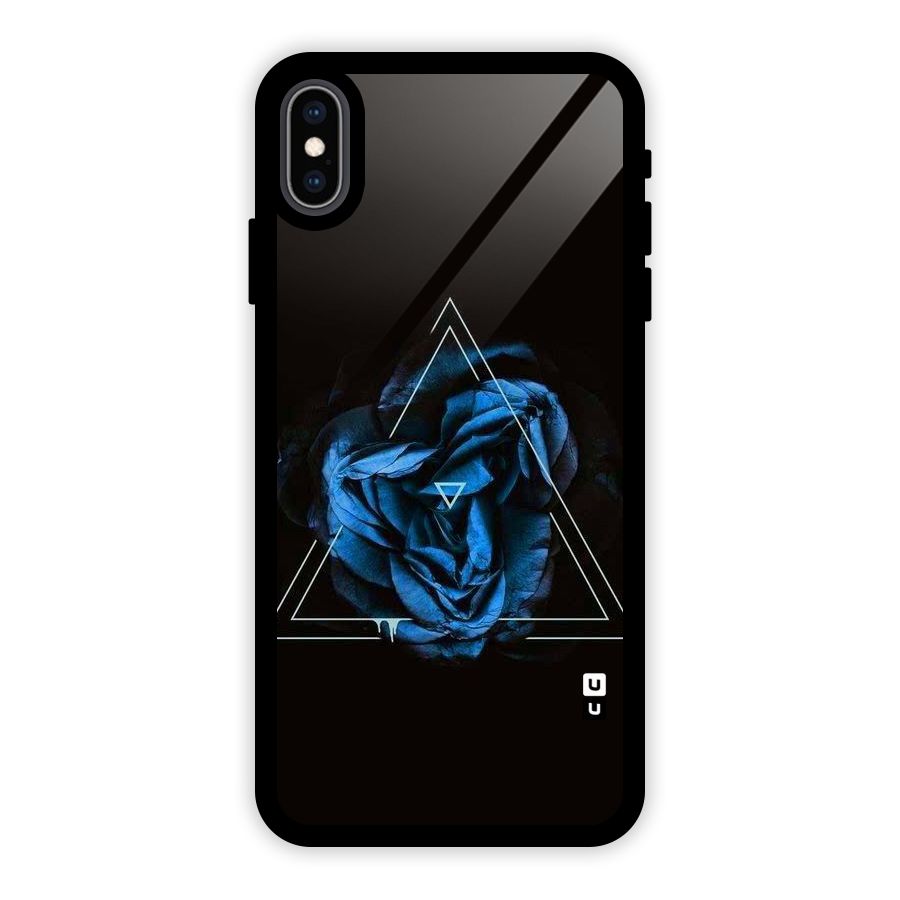 Blue Magic Triangle Glass Back Case for iPhone XS Max