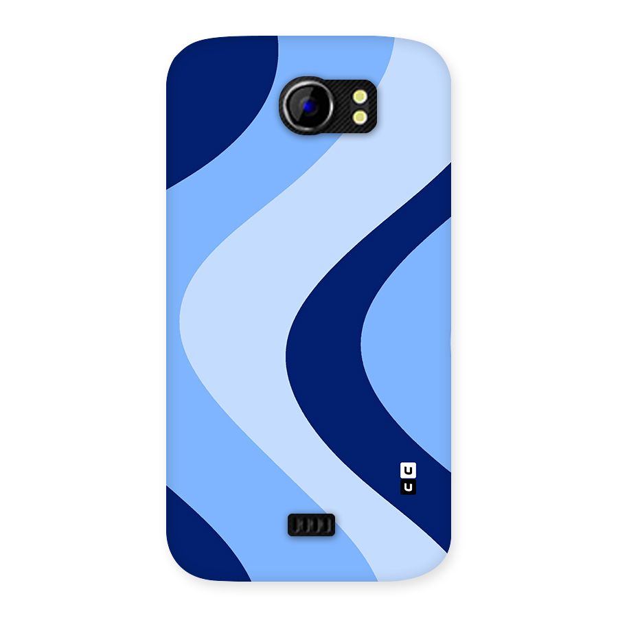 Blue Shade Curves Back Case for Micromax Canvas 2 A110