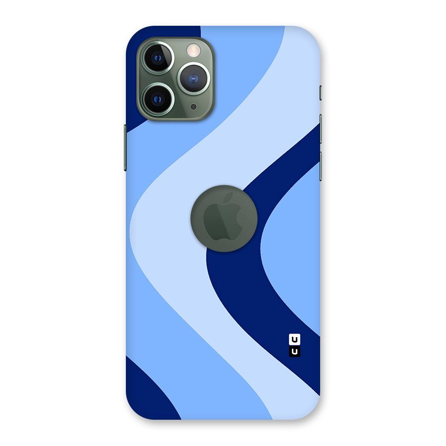 Blue Shade Curves Back Case for iPhone 11 Pro Logo  Cut