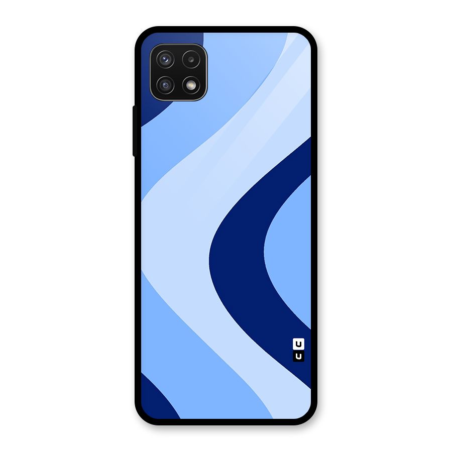 Blue Shade Curves Glass Back Case for Galaxy A22 5G