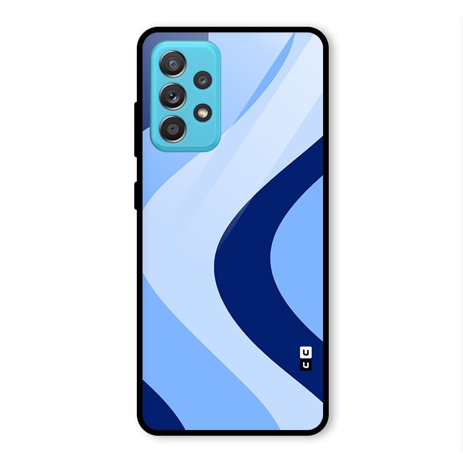 Blue Shade Curves Glass Back Case for Galaxy A52