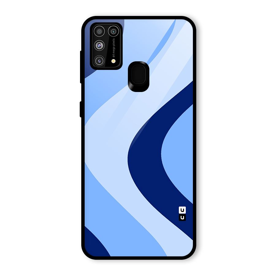Blue Shade Curves Glass Back Case for Galaxy F41