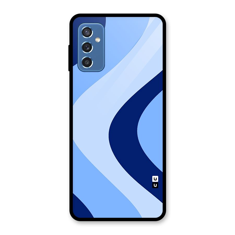 Blue Shade Curves Glass Back Case for Galaxy M52 5G