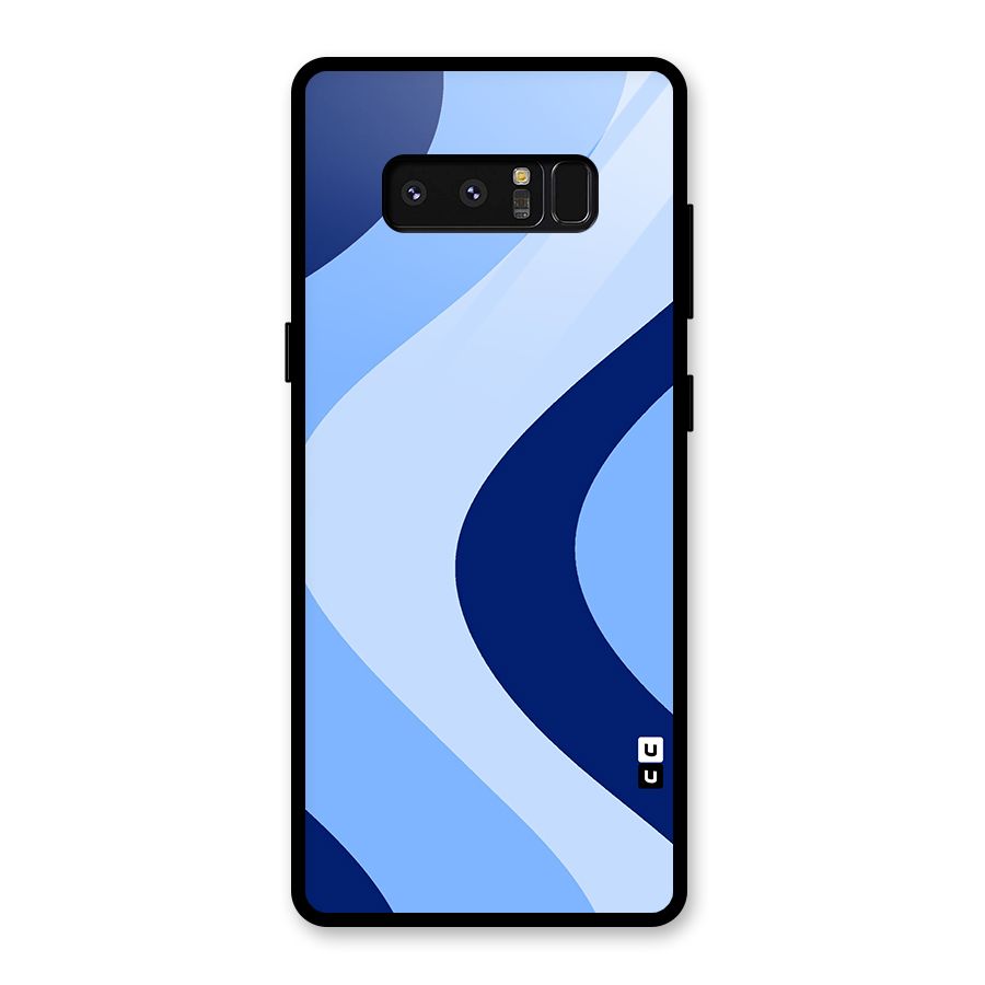 Blue Shade Curves Glass Back Case for Galaxy Note 8