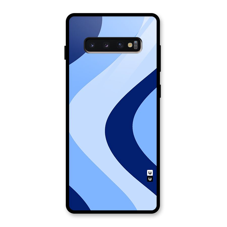 Blue Shade Curves Glass Back Case for Galaxy S10 Plus