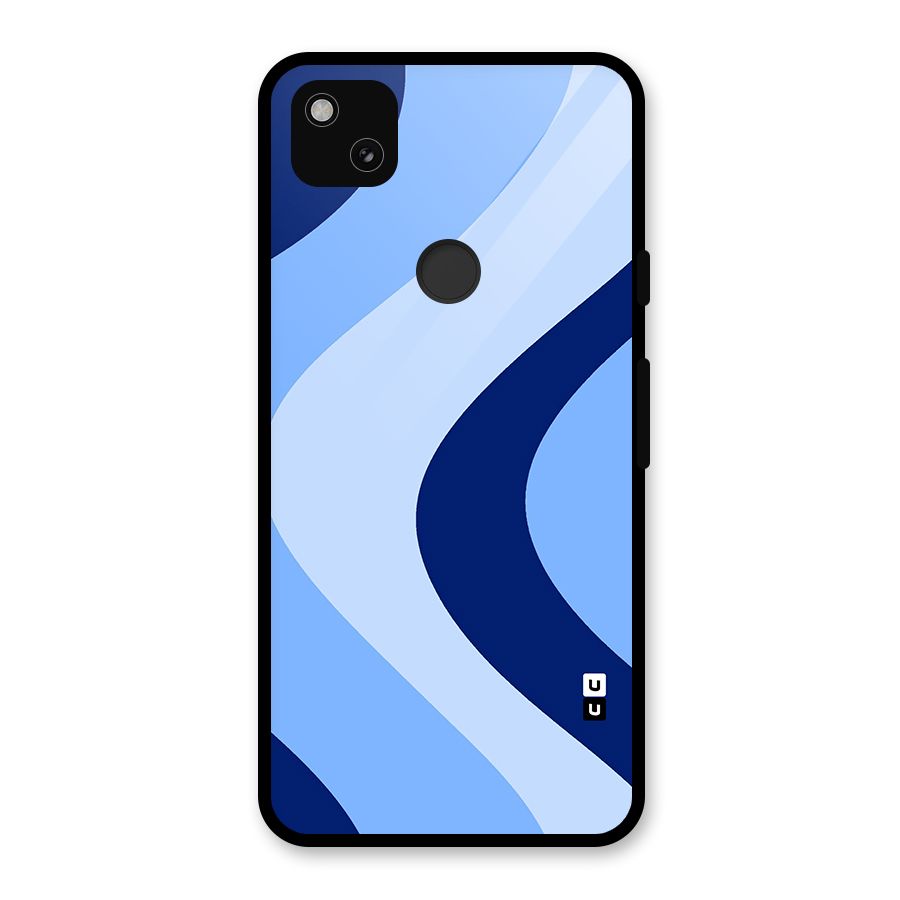 Blue Shade Curves Glass Back Case for Google Pixel 4a