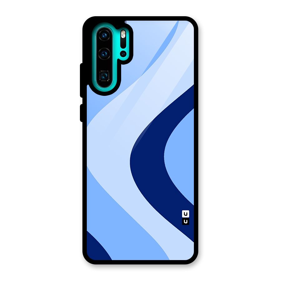 Blue Shade Curves Glass Back Case for Huawei P30 Pro