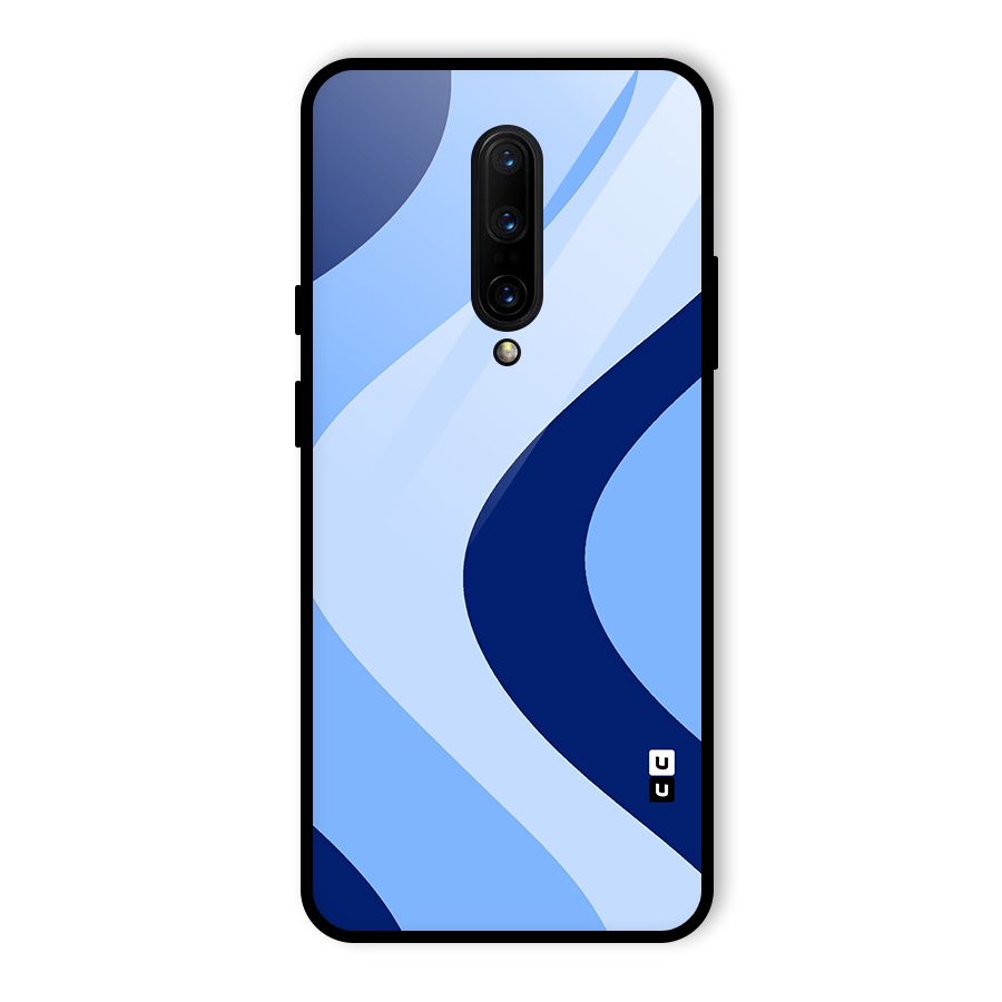 Blue Shade Curves Glass Back Case for OnePlus 7 Pro