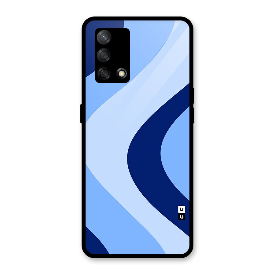 Blue Shade Curves Glass Back Case for Oppo F19