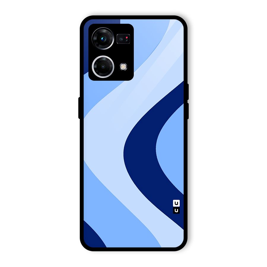 Blue Shade Curves Glass Back Case for Oppo F21 Pro 4G
