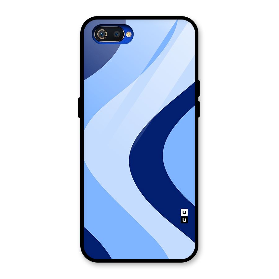 Blue Shade Curves Glass Back Case for Realme C2